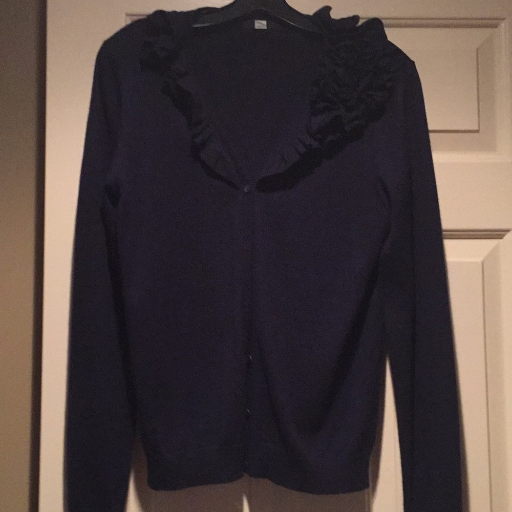 NWOT SFA Blue Cardigan w/Floral Design/Shoulder-S/